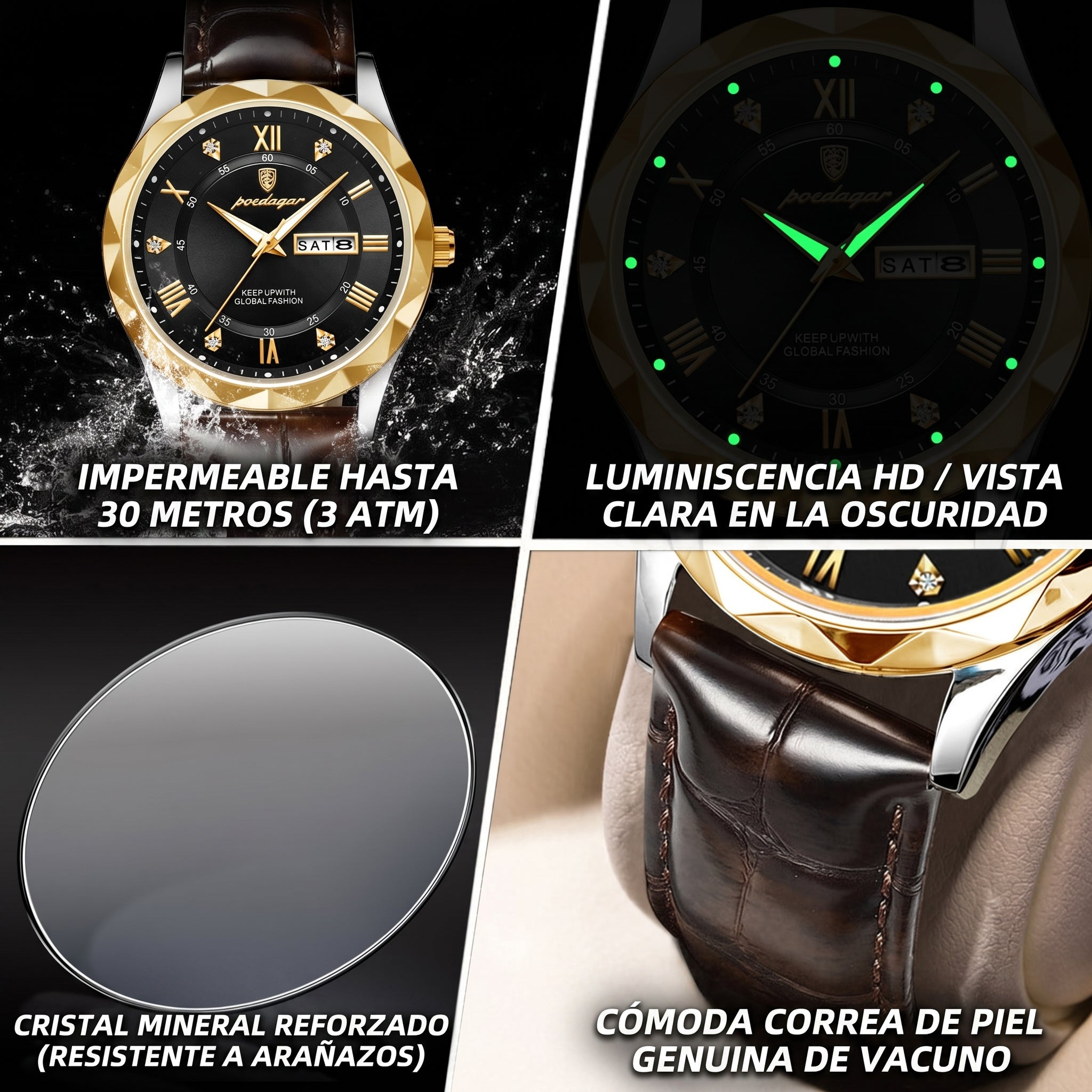 Terralda Cinturó Rellotge Home De Luxe, Quars Vivo Moda 615, Berdaga