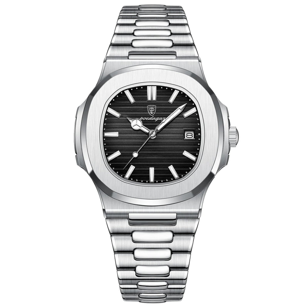 Reloj Poedagar 613 acero - Plata/negra