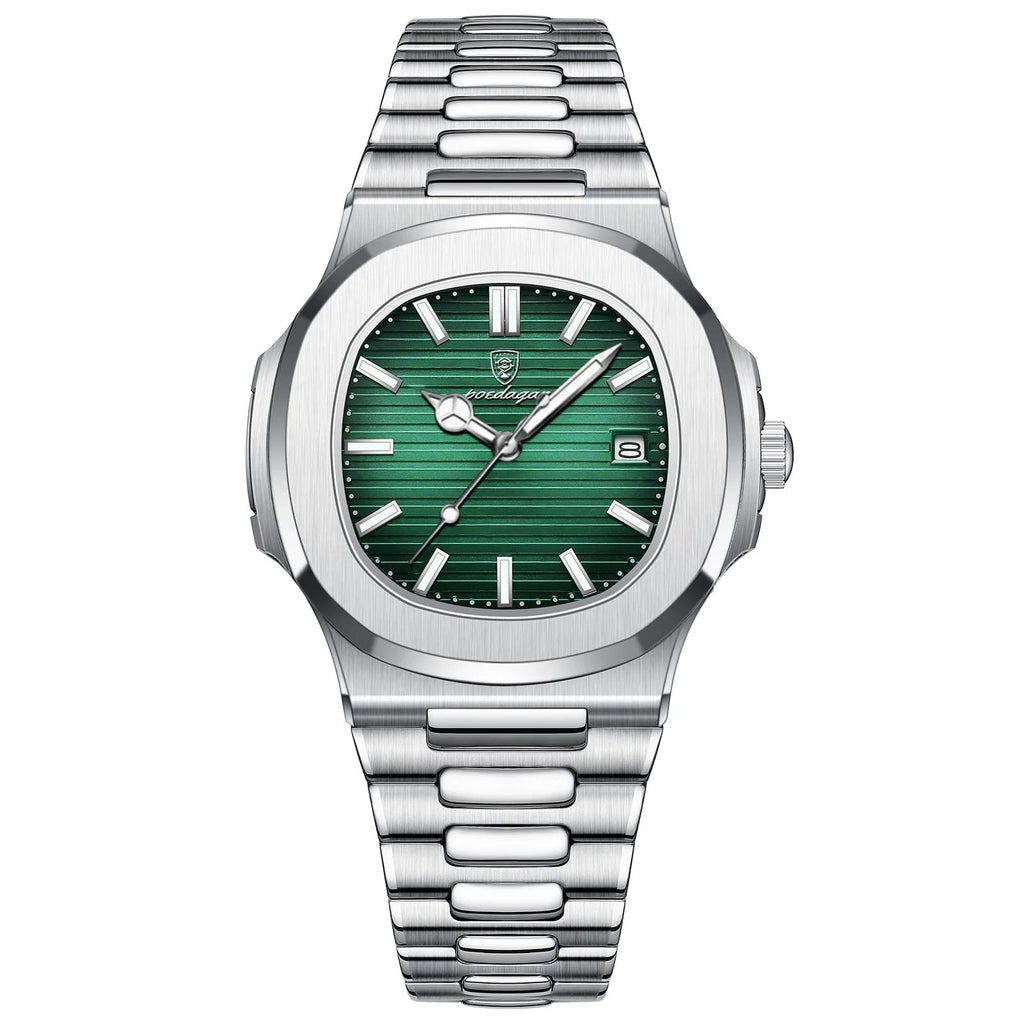 Reloj Poedagar 613 acero - Plata/verde