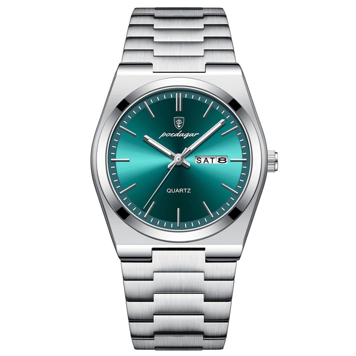 Reloj Poedagar 930 acero - Plata/verde