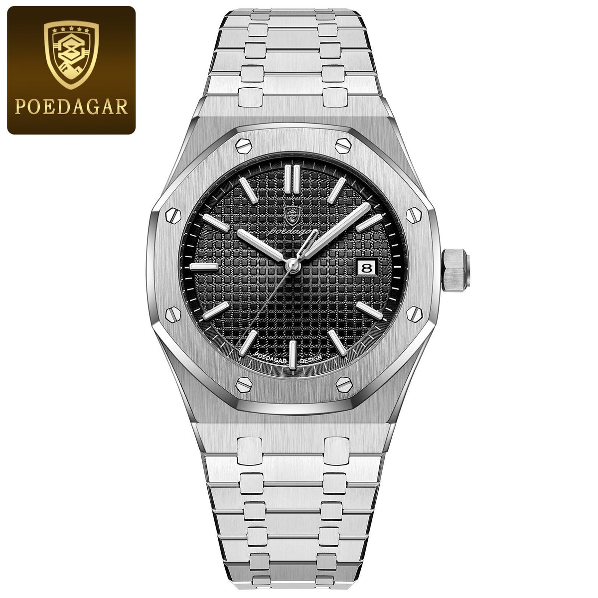 Reloj Poedagar 924 - Plata/negra