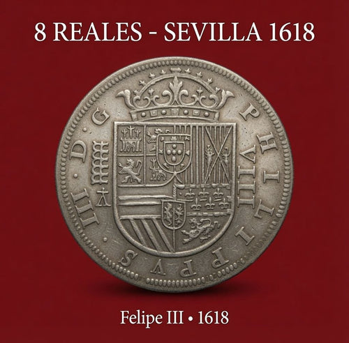 8 Reales Felip III 1618 Sevilla – Moneda Històrica Espanyola